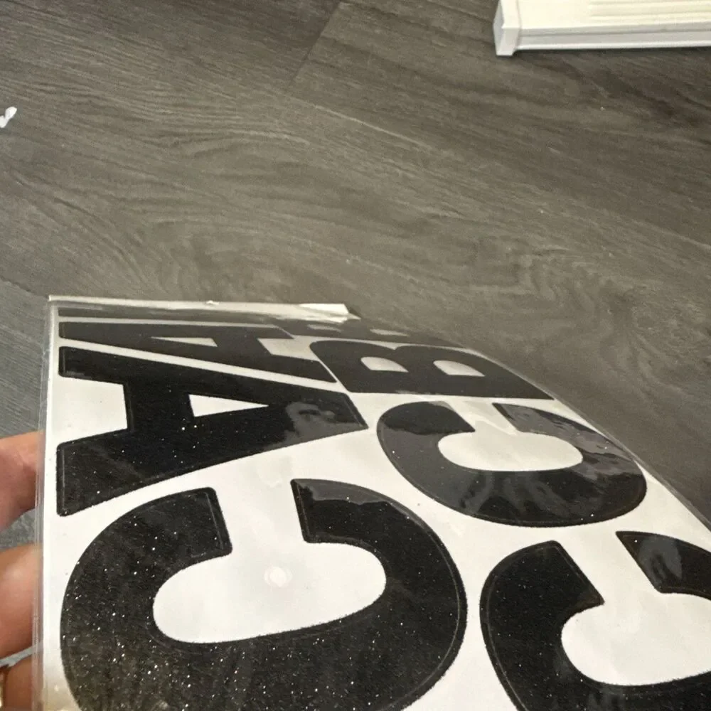 3 Inch Letter Sparkling, Self-Adhesive Large Capital Alphabet 21 Black